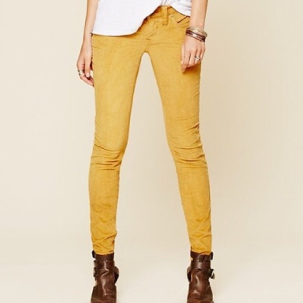 Free People yellow corduroy pants